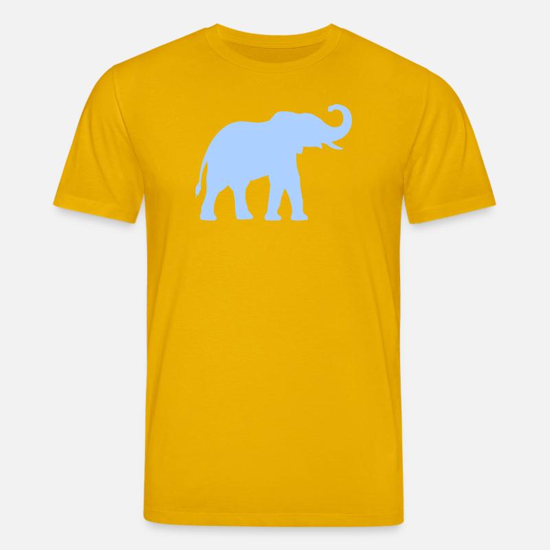 Blauer Elefantenumriss - Stanley/Stella Unisex Bio-T-Shirt CREATOR  - Spektralgelb