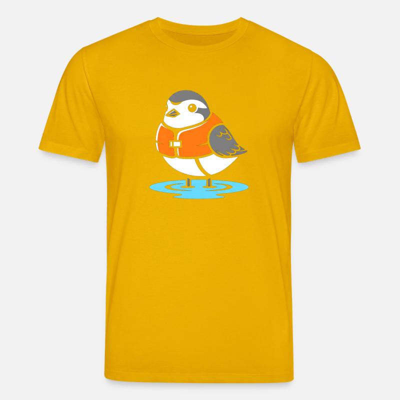 Vogel mit Rettungsweste Cartoon - Stanley/Stella Unisex Bio-T-Shirt CREATOR - Spektralgelb