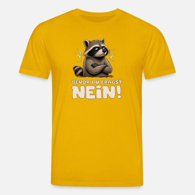 Wütender Waschbär mit Spruch Nein - Stanley/Stella Unisex Bio-T-Shirt CREATOR - Spektralgelb
