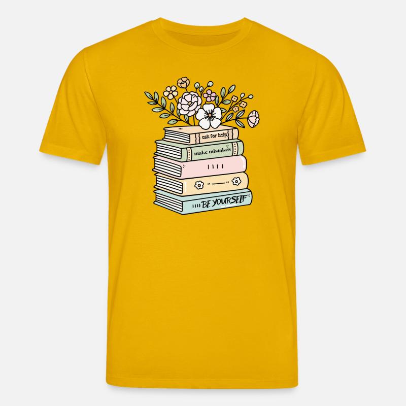 Be Yourself Book Stack Motivation - Stanley/Stella CREATOR Unisex Organic T-Shirt - spectra yellow