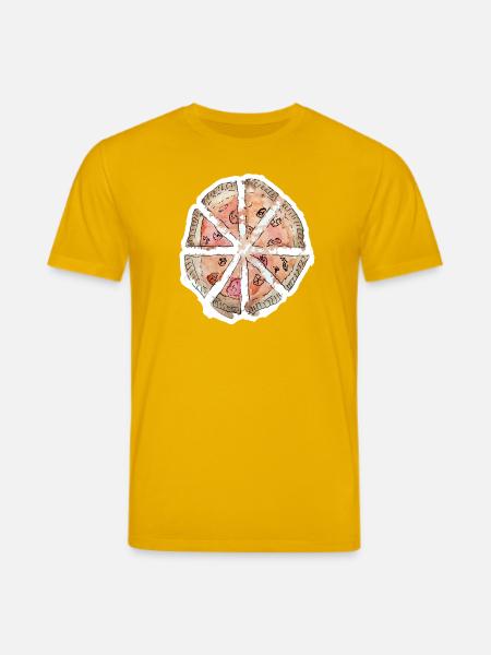 Wassergemalte Pizza Segmente - Stanley/Stella Unisex Bio-T-Shirt CREATOR - Spektralgelb