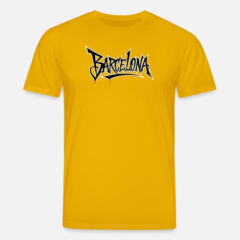 Lettrage de style graffiti de Barcelone - T-shirt bio CREATOR Stanley/Stella Unisexe - jaune spectre