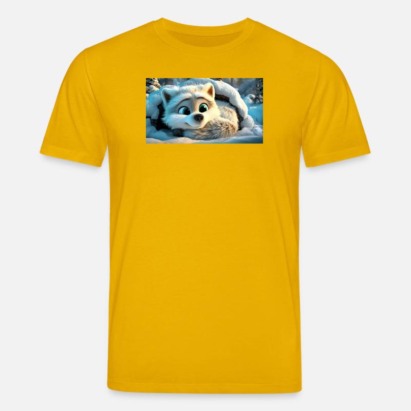 Flauschiger Polarfuchs im Schnee - Stanley/Stella Unisex Bio-T-Shirt CREATOR - Spektralgelb