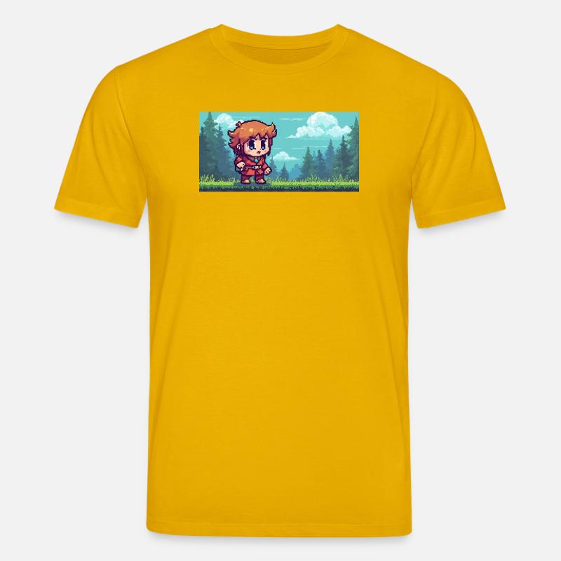 Pixelheld im Waldabenteuer Gaming Szene - Stanley/Stella Unisex Bio-T-Shirt CREATOR  - Spektralgelb