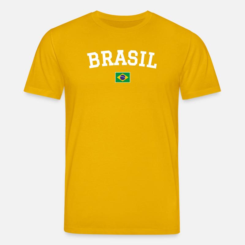 Drapeau du Brésil Dessin blanc - T-shirt bio CREATOR Stanley/Stella Unisexe - jaune spectre