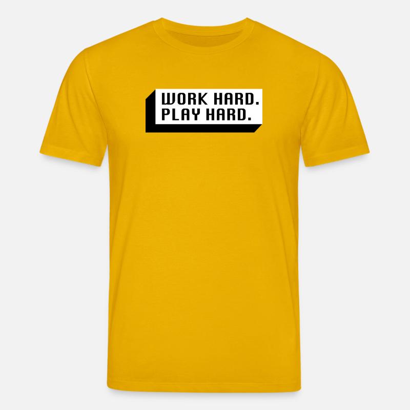 Work Hard. Play Hard. (Schwarz) - Stanley/Stella Unisex Bio-T-Shirt CREATOR  - Spektralgelb