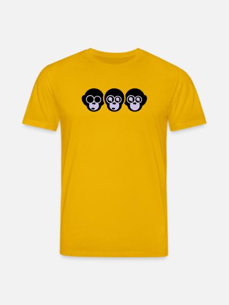 trois singes - T-shirt bio CREATOR Stanley/Stella Unisexe - jaune spectre