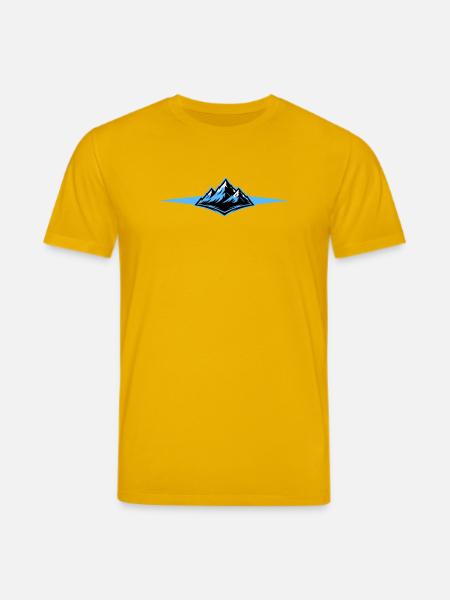 Mountains icon line - Stanley/Stella CREATOR Unisex Organic T-Shirt - spectra yellow