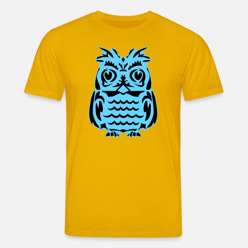 Lichtblaue abstrakte Eule - Stanley/Stella Unisex Bio-T-Shirt CREATOR  - Spektralgelb