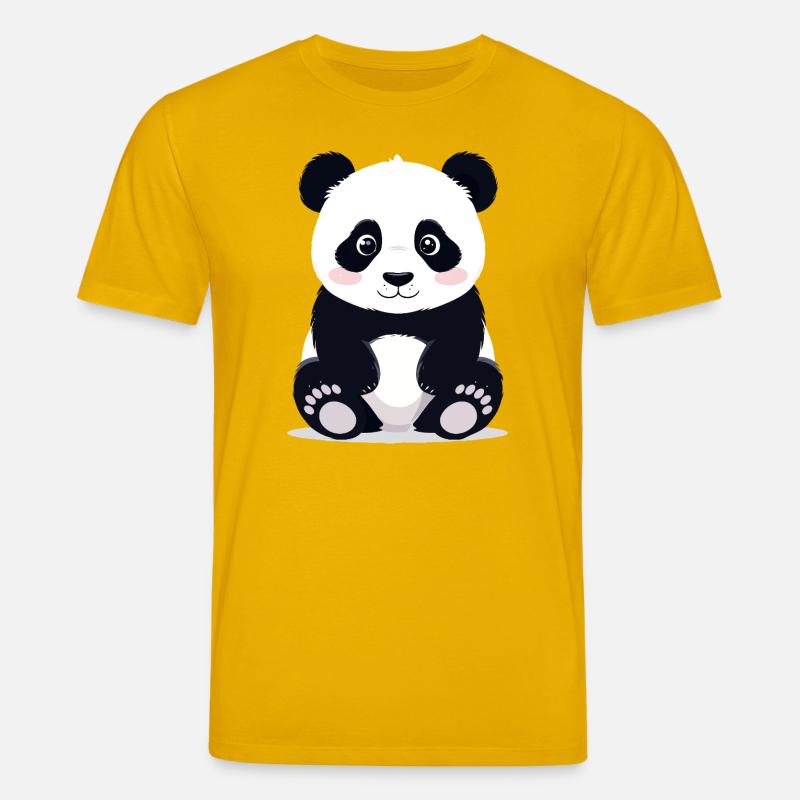 Sitzender Kuschelpanda kleiner süßer Pandabär - Stanley/Stella Unisex Bio-T-Shirt CREATOR  - Spektralgelb