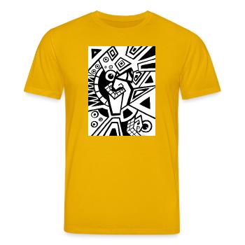 Design Shirt - Art Deco - Jugenstil - Surrealismus - Stanley/Stella Unisex Bio-T-Shirt CREATOR  - Spektralgelb - Vorne - Alina (178cm) & Michal (187cm)