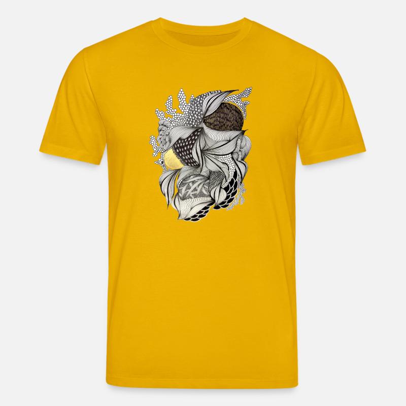 Leaf Fabric Feather Light Pattern - Stanley/Stella CREATOR Unisex Organic T-Shirt - spectra yellow