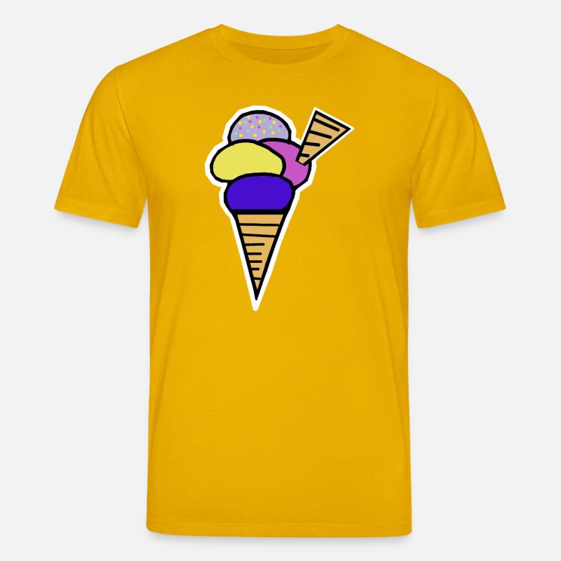 Eiswaffel Eiscreme Eis Kinder Retro - Stanley/Stella CREATOR Unisex Organic T-Shirt - spectra yellow