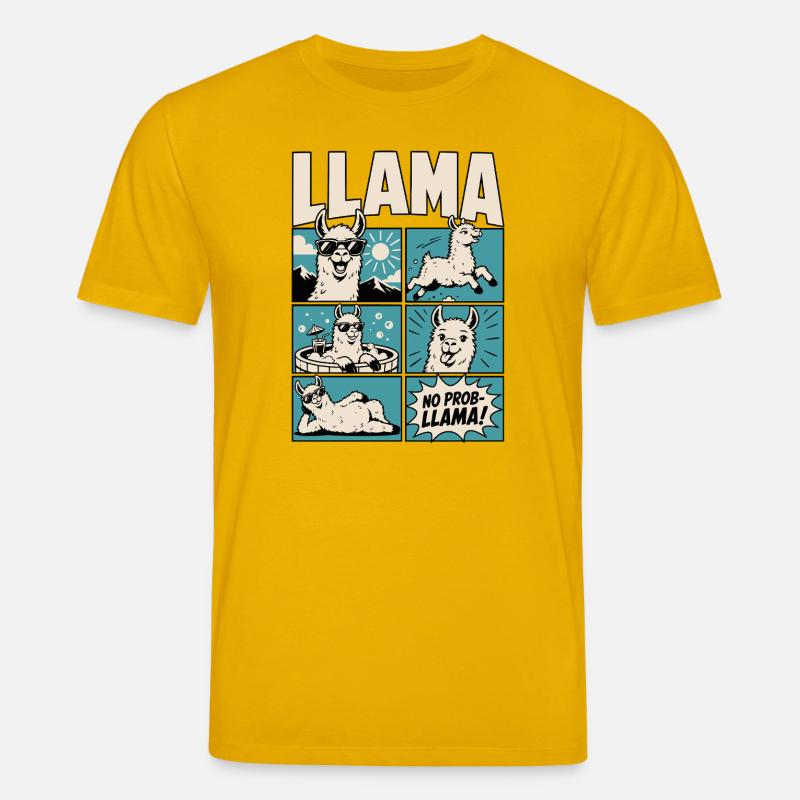 Chill Llama Comic Design - T-shirt bio CREATOR Stanley/Stella Unisexe - jaune spectre