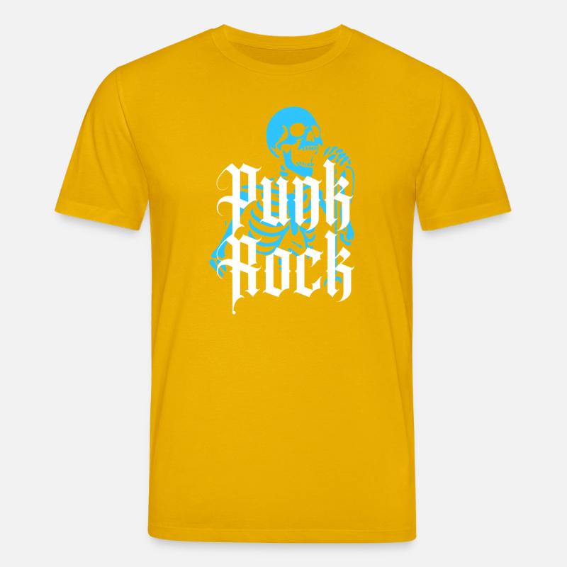 Lebendiges Skelett mit Gothic-Punk-Rock-Text - Stanley/Stella Unisex Bio-T-Shirt CREATOR - Spektralgelb