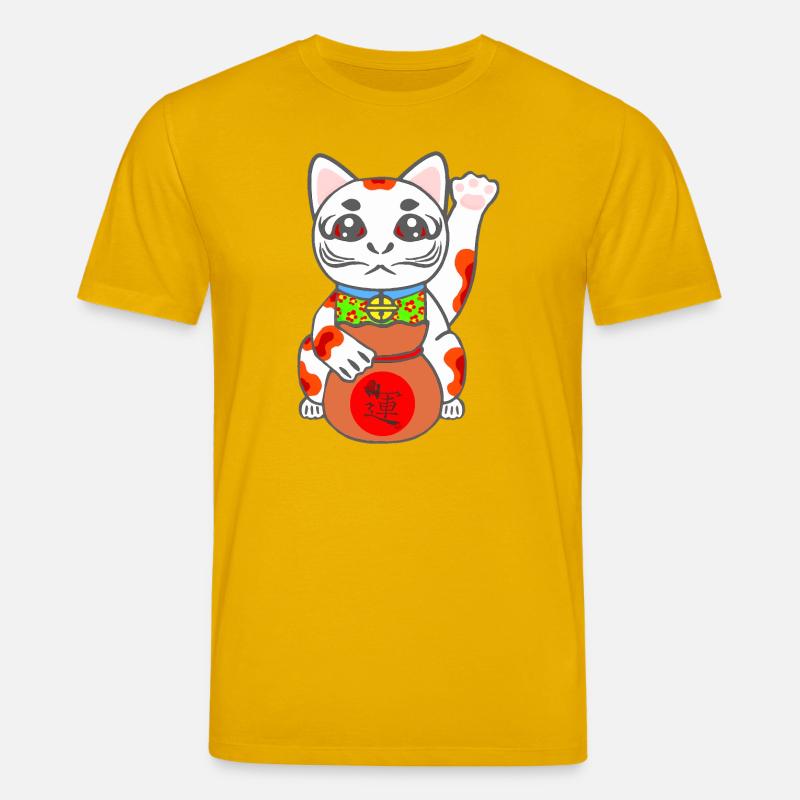 Maneki Neko, Glückskatze, japanese Bobtail Katze - Stanley/Stella Unisex Bio-T-Shirt CREATOR  - Spektralgelb