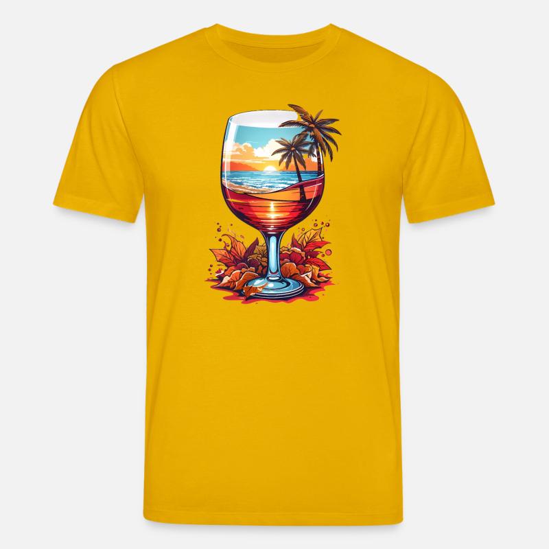 Strand Weinglas - Stanley/Stella Unisex Bio-T-Shirt CREATOR - Spektralgelb