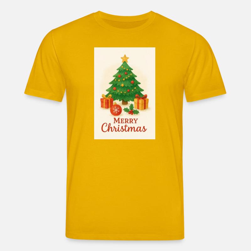 Weihnachtsbaum mit Geschenken - Stanley/Stella Unisex Bio-T-Shirt CREATOR  - Spektralgelb