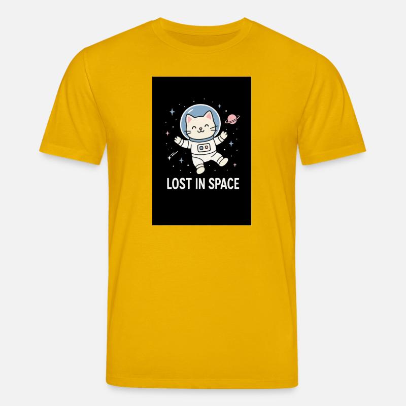 Astronaute chat perdu dans l’espace - T-shirt bio CREATOR Stanley/Stella Unisexe - jaune spectre