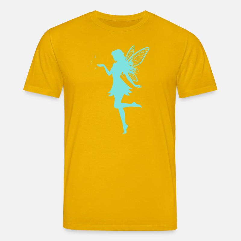 Silhouette de fée avec des étoiles - T-shirt bio CREATOR Stanley/Stella Unisexe - jaune spectre