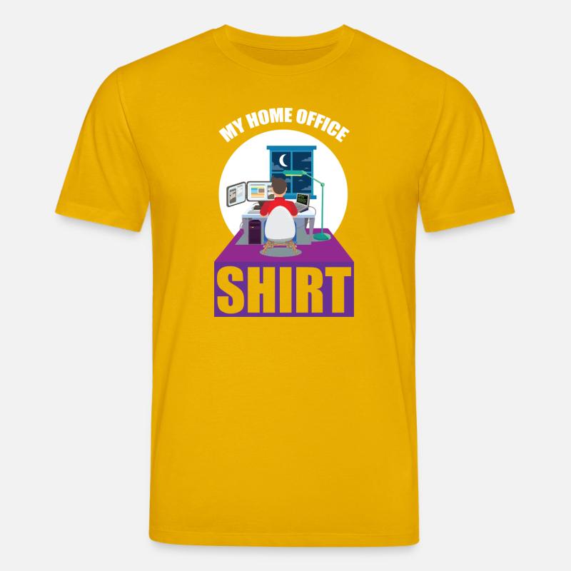 Night Shift Coder Programmer Desk Graphic - Stanley/Stella CREATOR Unisex Organic T-Shirt - spectra yellow