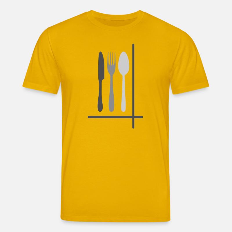 Besteck Silhouetten Minimalistisch - Stanley/Stella Unisex Bio-T-Shirt CREATOR  - Spektralgelb