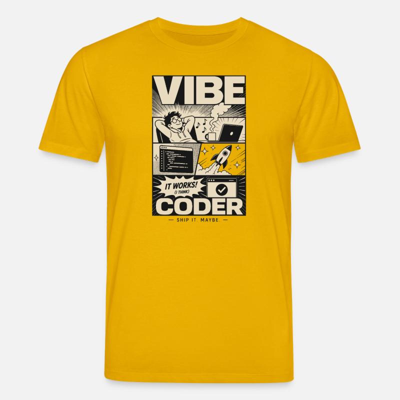 Vibe Coder Programmer Humor - Stanley/Stella CREATOR Unisex Organic T-Shirt - spectra yellow