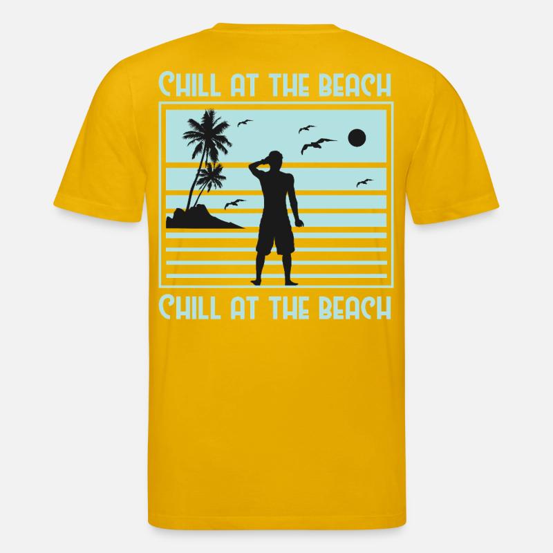 Conception de silhouette de plage décontractée - T-shirt bio CREATOR Stanley/Stella Unisexe - jaune spectre