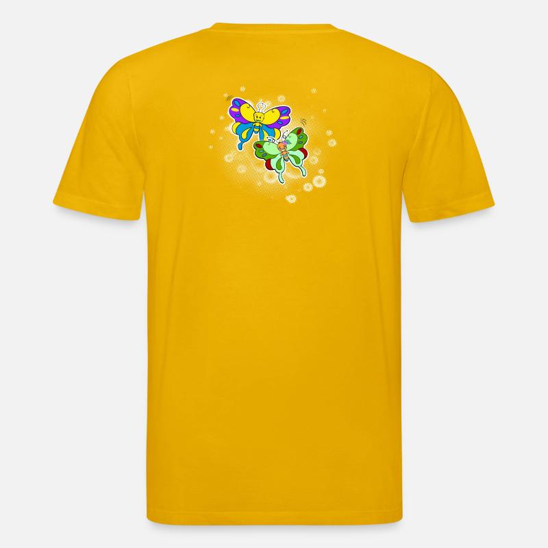 Zwei Schmetterlinge mit Pixelwolke - Stanley/Stella Unisex Bio-T-Shirt CREATOR  - Spektralgelb