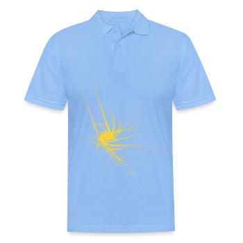 Gelbes Explosionsstern Muster - Männer Poloshirt - Himmelblau - Vorne - Jaron (178cm)
