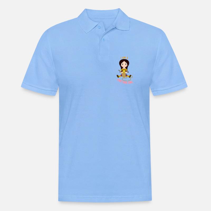 Ich bin ein Strickmädchen - Männer Poloshirt - Himmelblau