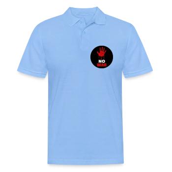 Kein Krieg - Männer Poloshirt - Himmelblau - Vorne - Jaron (178cm)