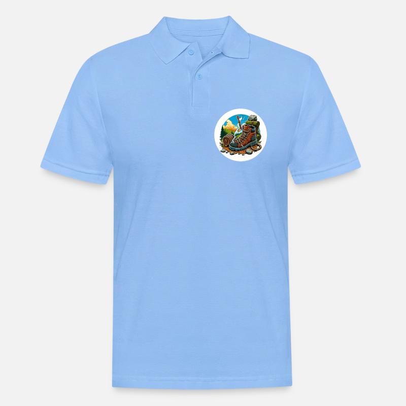 Qualmender Wanderschuh - Männer Poloshirt - Himmelblau