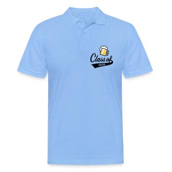 Class Of 2026 (Graduating Class / Beer / 3C POS) - Men's Polo Shirt - sky blue - Front - Jaron (178cm)