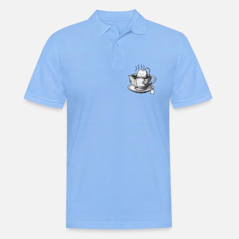 Cozy Tea Cup Reader - Männer Poloshirt - Himmelblau