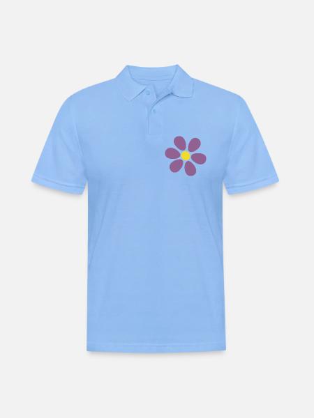 violet flower flower violet blossom - Men's Polo Shirt - sky blue