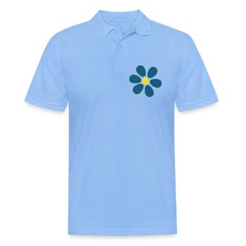 blaue Blume Blumen dunkelblau Blüte  - Männer Poloshirt - Himmelblau - Vorne - Jaron (178cm)
