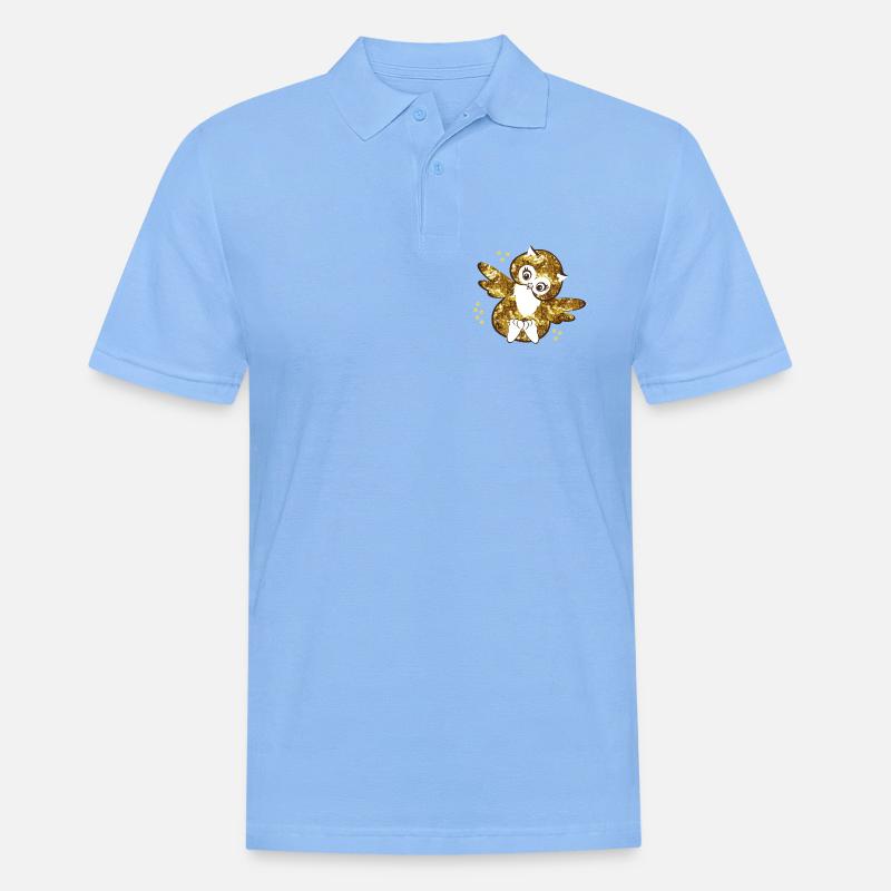 Funkelnde Eulenmädchen Illustration - Männer Poloshirt - Himmelblau
