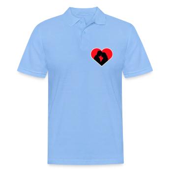 Couple Silhouette Amour Romance Petit ami de la Saint-Valentin - Polo Homme - bleu ciel - Devant - Jaron (178cm)