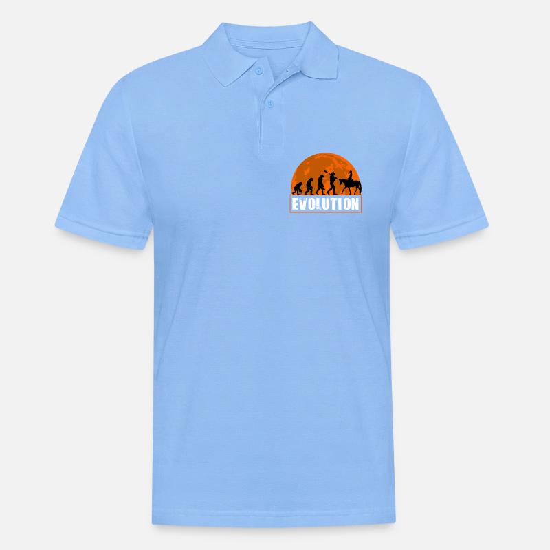 Evolution des Menschen Reitkunst - Männer Poloshirt - Himmelblau