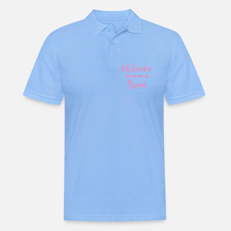 Ich bin die Braut Herzpfeil Script - Männer Poloshirt - Himmelblau