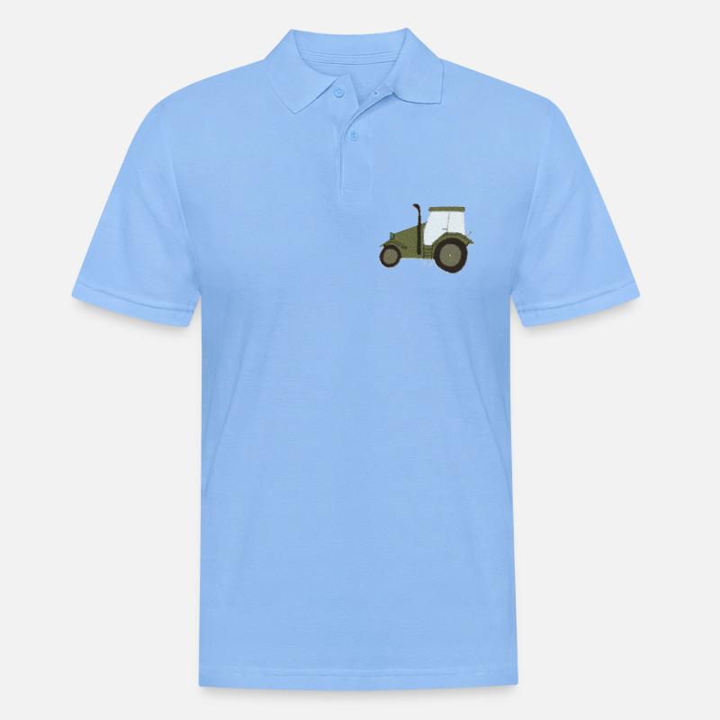 traktor oldtimer impressionismus - Männer Poloshirt - Himmelblau