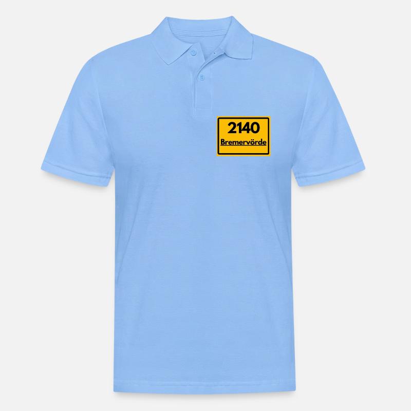 OLD POSTCODE POSTCODE RETRO 2140 BREMERVÖRDE - Men's Polo Shirt - sky blue