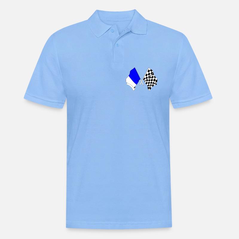 Drapeaux de course de Spa - Polo Homme - bleu ciel