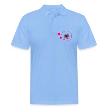 Love - Männer Poloshirt - Himmelblau - Vorne - Jaron (178cm)