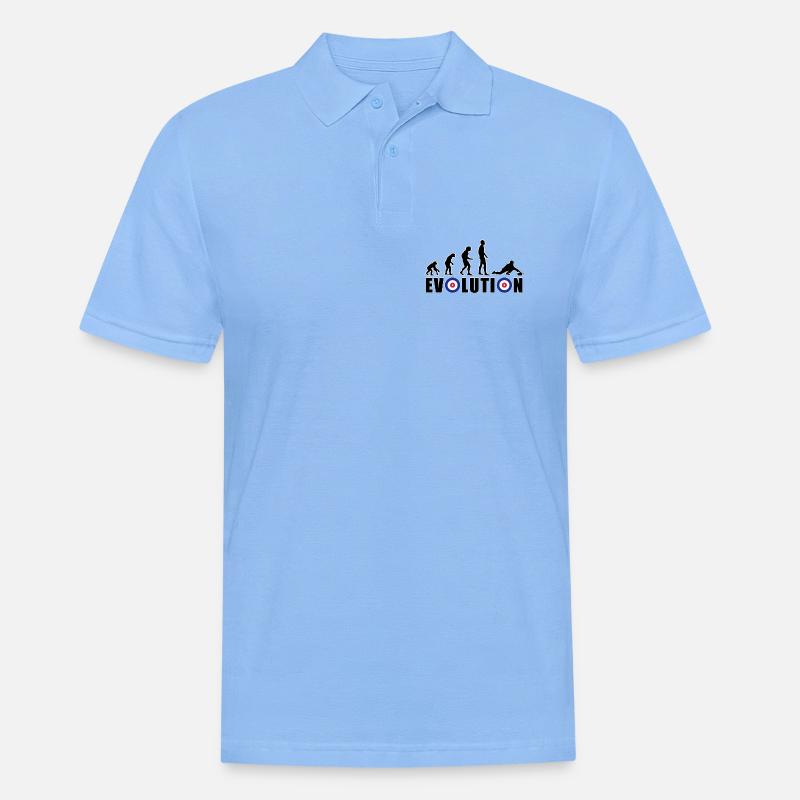 EVOLUTION CURLING Eisstockschießen Geschenk Winter - Männer Poloshirt - Himmelblau