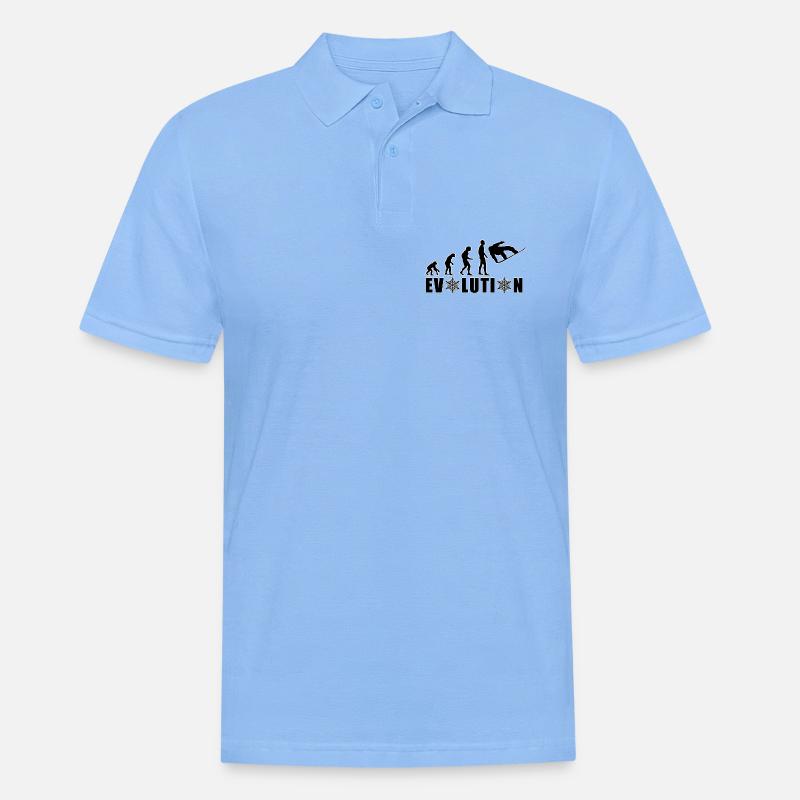 EVOLUTION SNOWBOARD Schnee Winter Geschenk - Männer Poloshirt - Himmelblau