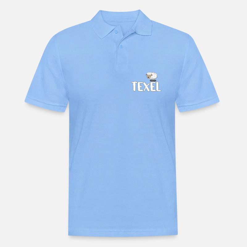 Schaf Texel (bunte Version) - Männer Poloshirt - Himmelblau