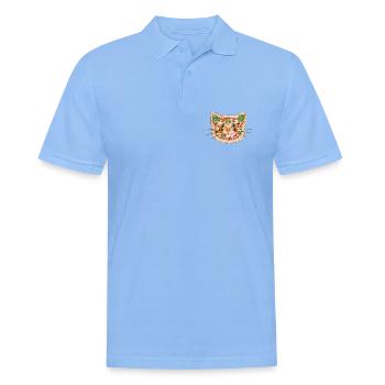 Pizza Cat - Men's Polo Shirt - sky blue - Front - Jaron (178cm)