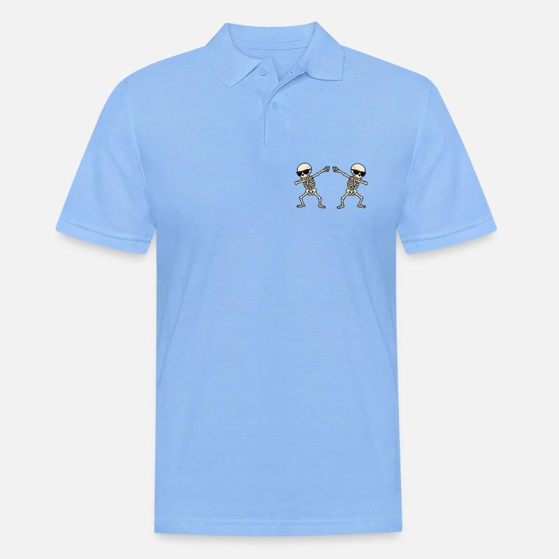 Duo di danza scheletro con occhiali da sole - Polo da uomo - azzurro